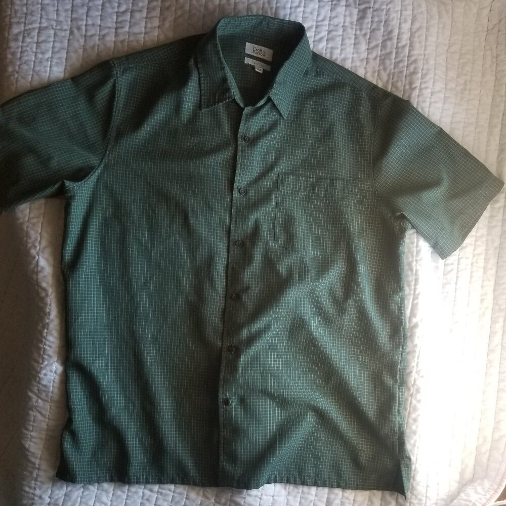 dark green plaid Croft & Barrow button up shirt
